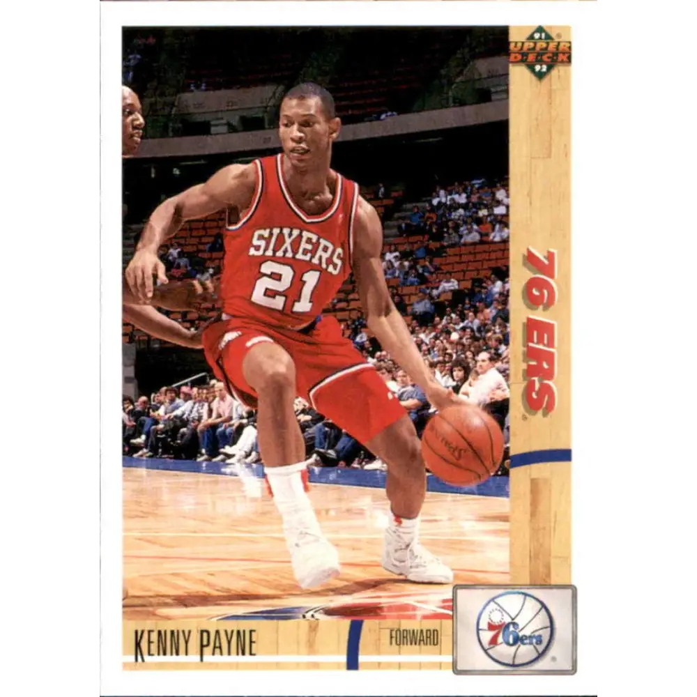 1991-92 Upper Deck #28 Kenny Payne NM-MT Philadelphia 76ers Basketball Card Image 1