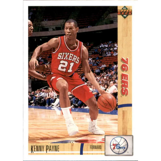 1991-92 Upper Deck #28 Kenny Payne NM-MT Philadelphia 76ers Basketball Card Image 1