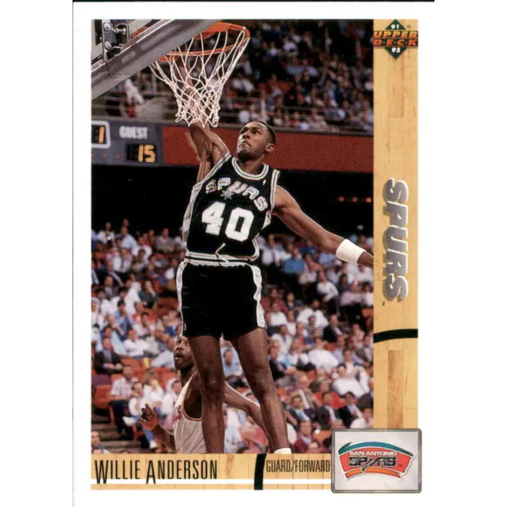1991-92 Upper Deck #282 Willie Anderson NM-MT San Antonio Spurs Basketball Card Image 1