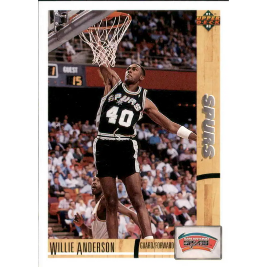 1991-92 Upper Deck #282 Willie Anderson NM-MT San Antonio Spurs Basketball Card Image 1