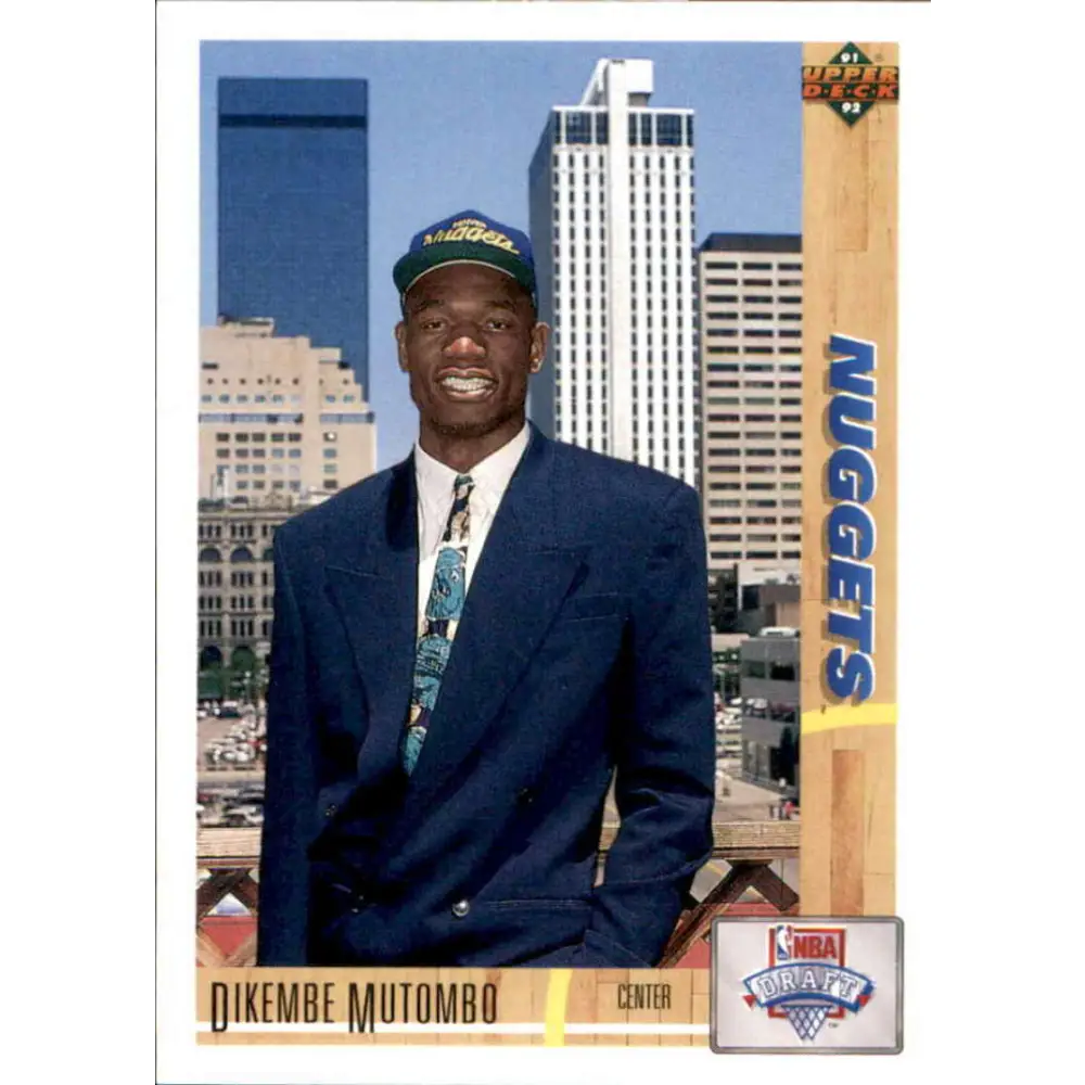 1991-92 Upper Deck #3 Dikembe Mutombo NM-MT RC Rookie Denver Nuggets Basketball Card Image 1