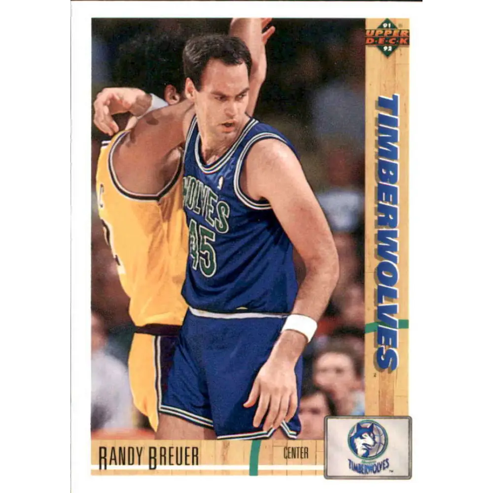 1991-92 Upper Deck #301 Randy Breuer NM-MT Minnesota Timberwolves Basketball Card Image 1
