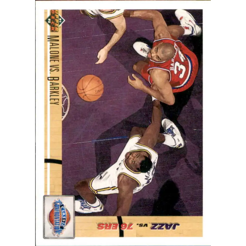 1991-92 Upper Deck #31 Karl Malone/Charles Barkley CC NM-MT Utah Jazz/Philadelphia 76ers Basketball Card Image 1