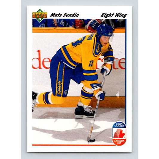 1991-92 Upper Deck #31 Mats Sundin NM-MT Quebec Nordiques Hockey Card Image 1
