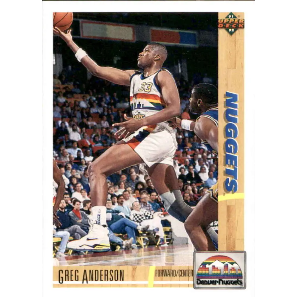 1991-92 Upper Deck #314 Greg Anderson NM-MT Denver Nuggets Basketball Card Image 1