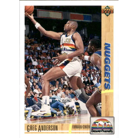 1991-92 Upper Deck #314 Greg Anderson NM-MT Denver Nuggets Basketball Card Image 1