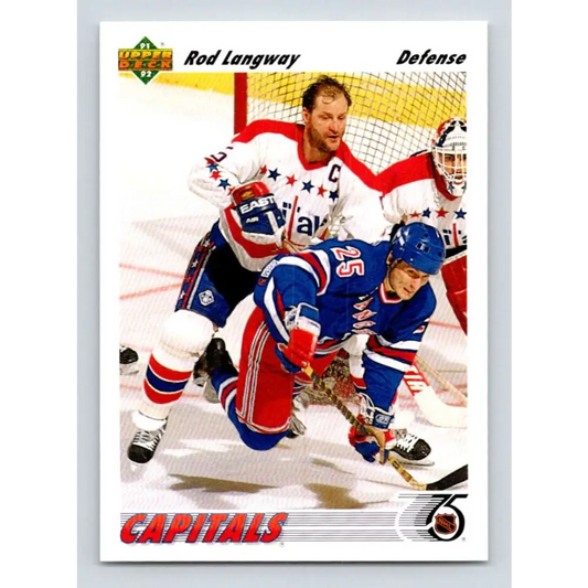 1991-92 Upper Deck #314 Rod Langway NM-MT Washington Capitals Hockey Card Image 1