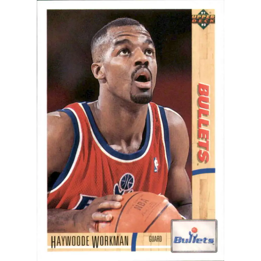 1991-92 Upper Deck #330 Haywoode Workman NM-MT RC Rookie Washington Bullets Basketball Card Image 1