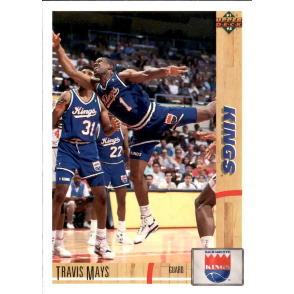 1991-92 Upper Deck #331 Travis Mays NM-MT Sacramento Kings Basketball Card Image 1