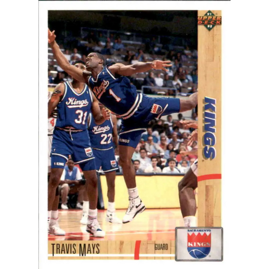 1991-92 Upper Deck #331 Travis Mays NM-MT Sacramento Kings Basketball Card Image 1
