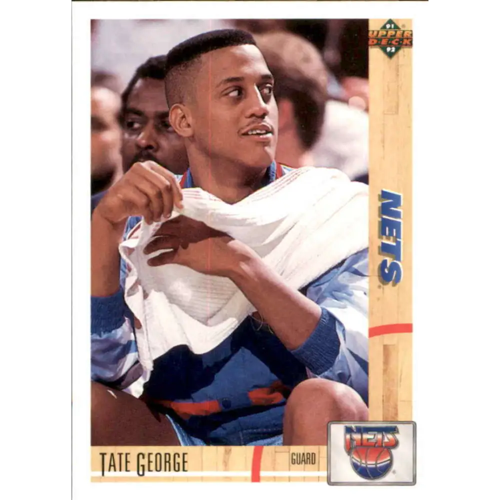 1991-92 Upper Deck #336 Tate George NM-MT New Jersey Nets Basketball Card Image 1