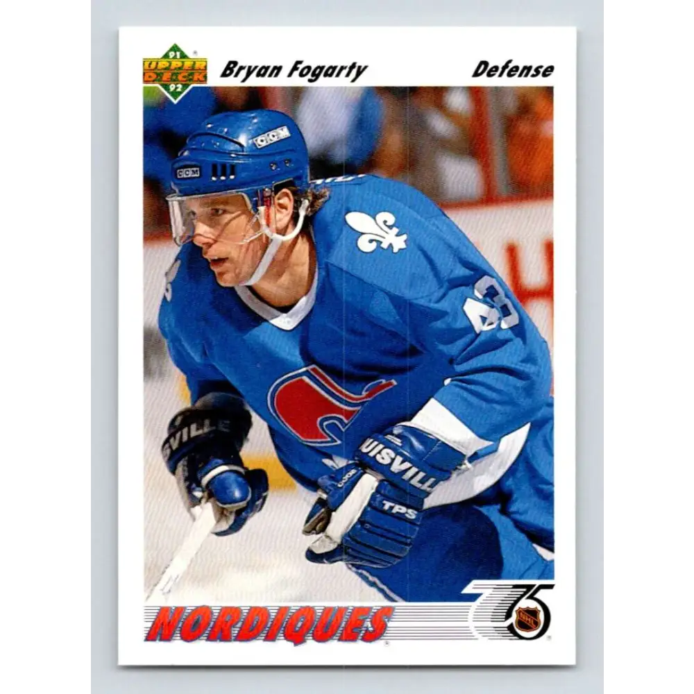 1991-92 Upper Deck #337 Bryan Fogarty NM-MT Quebec Nordiques Hockey Card Image 1