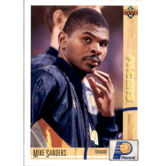 1991-92 Upper Deck #337 Mike Sanders NM-MT Indiana Pacers Basketball Card Image 1