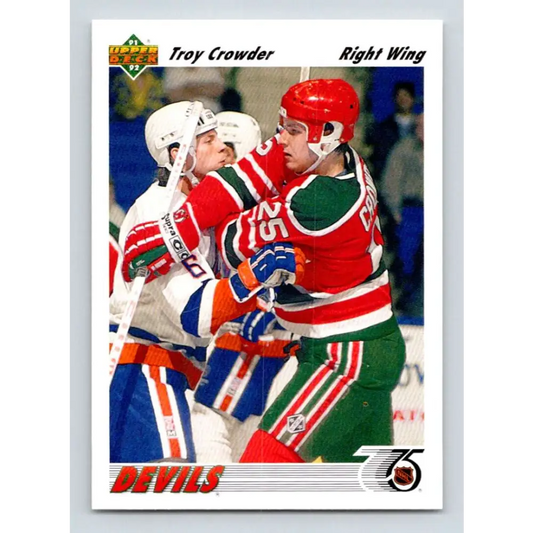 1991-92 Upper Deck #342 Troy Crowder NM-MT Hockey Card Image 1