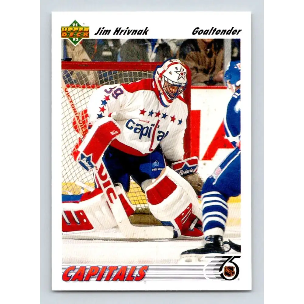 1991-92 Upper Deck #343 Jim Hrivnak NM-MT Washington Capitals Hockey Card Image 1