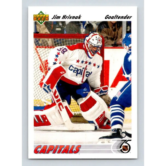 1991-92 Upper Deck #343 Jim Hrivnak NM-MT Washington Capitals Hockey Card Image 1