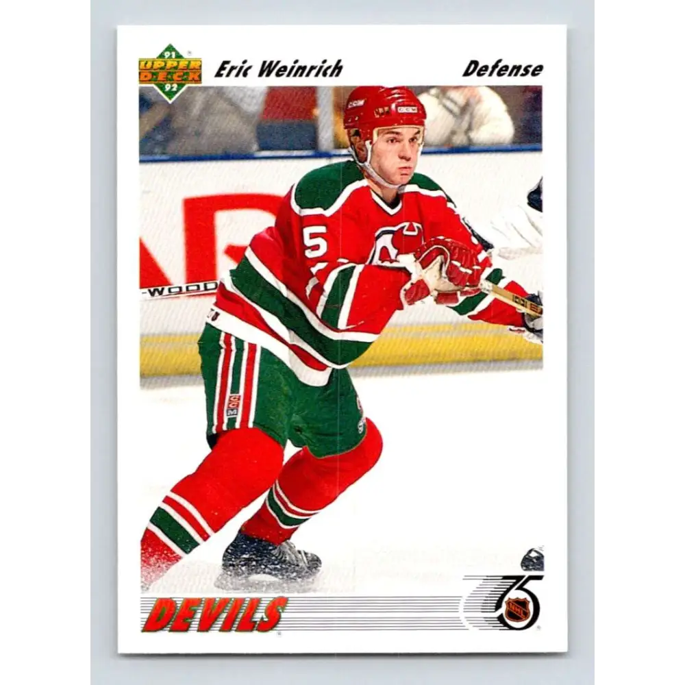 1991-92 Upper Deck #344 Eric Weinrich NM-MT New Jersey Devils Hockey Card Image 1