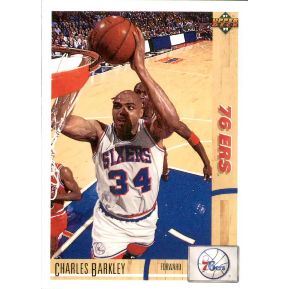 1991-92 Upper Deck #345 Charles Barkley NM-MT Philadelphia 76ers Basketball Card Image 1
