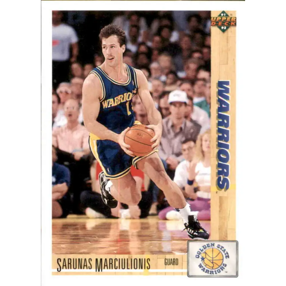 1991-92 Upper Deck #354 Sarunas Marciulionis NM-MT Golden State Warriors Basketball Card Image 1