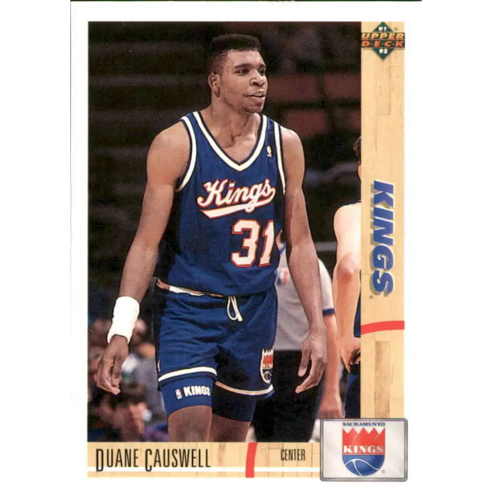 1991-92 Upper Deck #358 Duane Causwell NM-MT Sacramento Kings Basketball Card Image 1