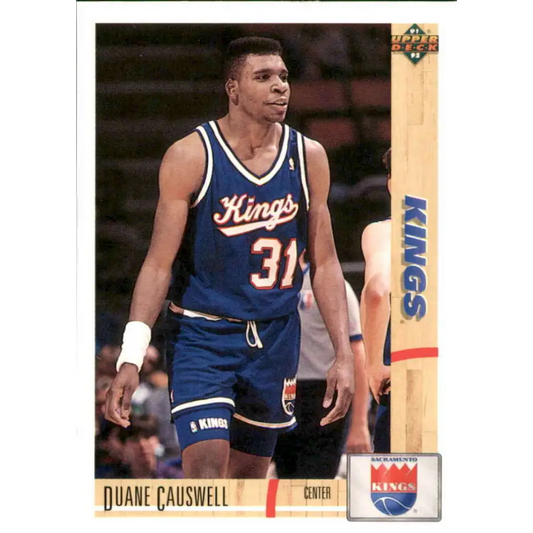1991-92 Upper Deck #358 Duane Causwell NM-MT Sacramento Kings Basketball Card Image 1