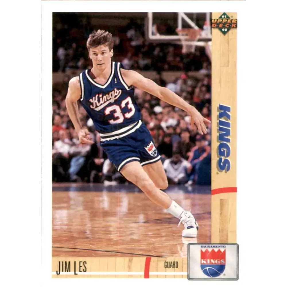 1991-92 Upper Deck #360 Jim Les NM-MT RC Rookie Sacramento Kings Basketball Card Image 1