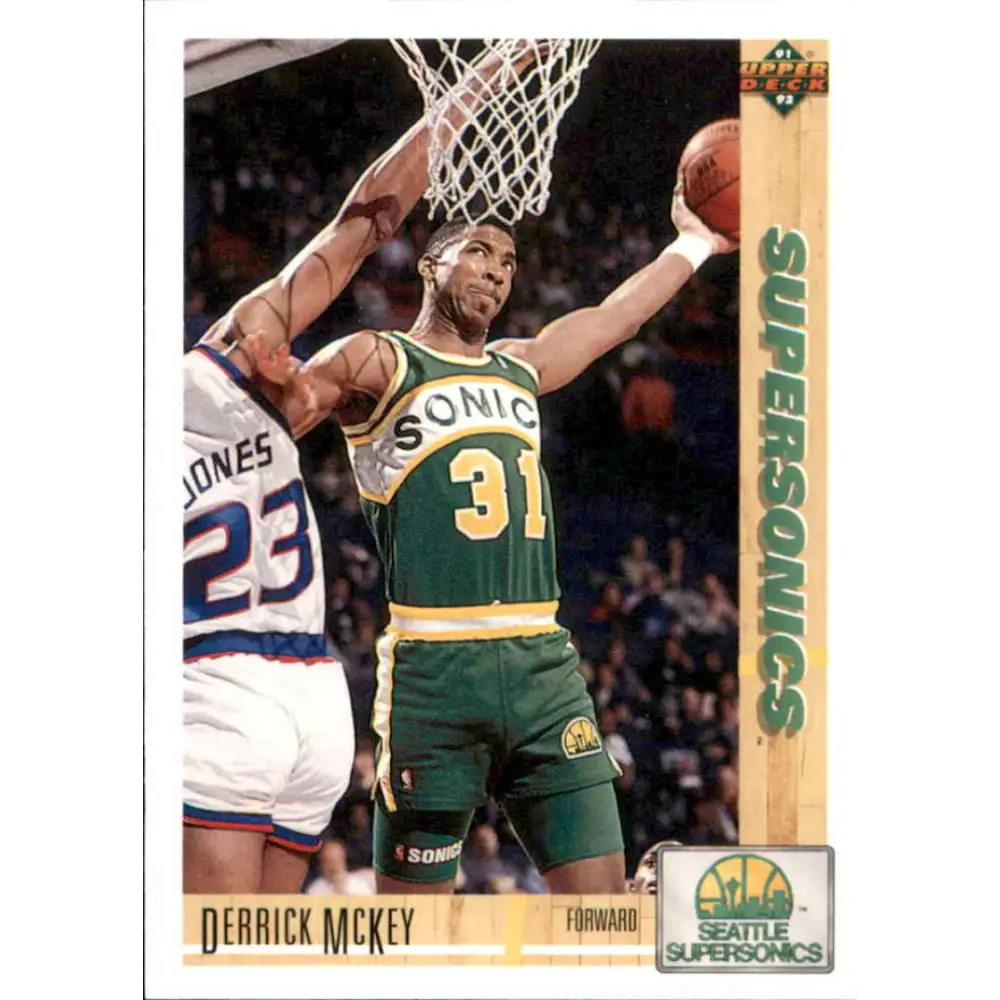 1991-92 Upper Deck #361 Derrick McKey NM-MT Seattle SuperSonics Basketball Card Image 1