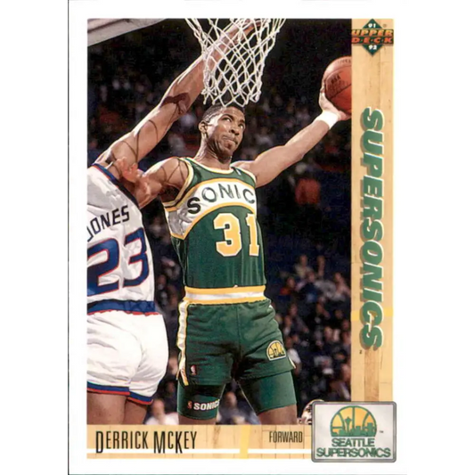 1991-92 Upper Deck #361 Derrick McKey NM-MT Seattle SuperSonics Basketball Card Image 1