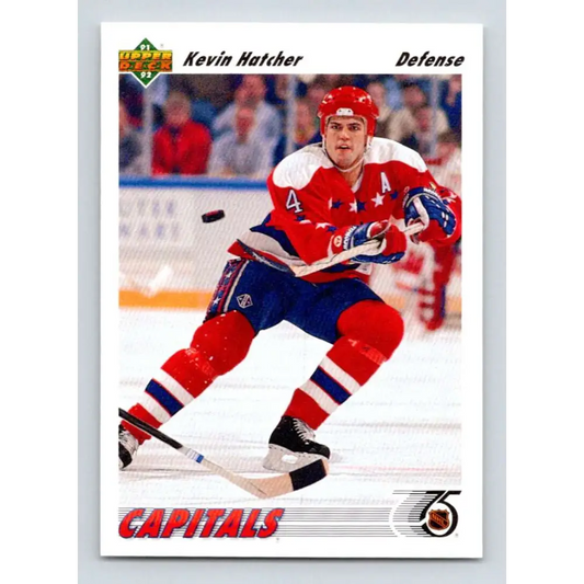 1991-92 Upper Deck #361 Kevin Hatcher NM-MT Washington Capitals Hockey Card Image 1
