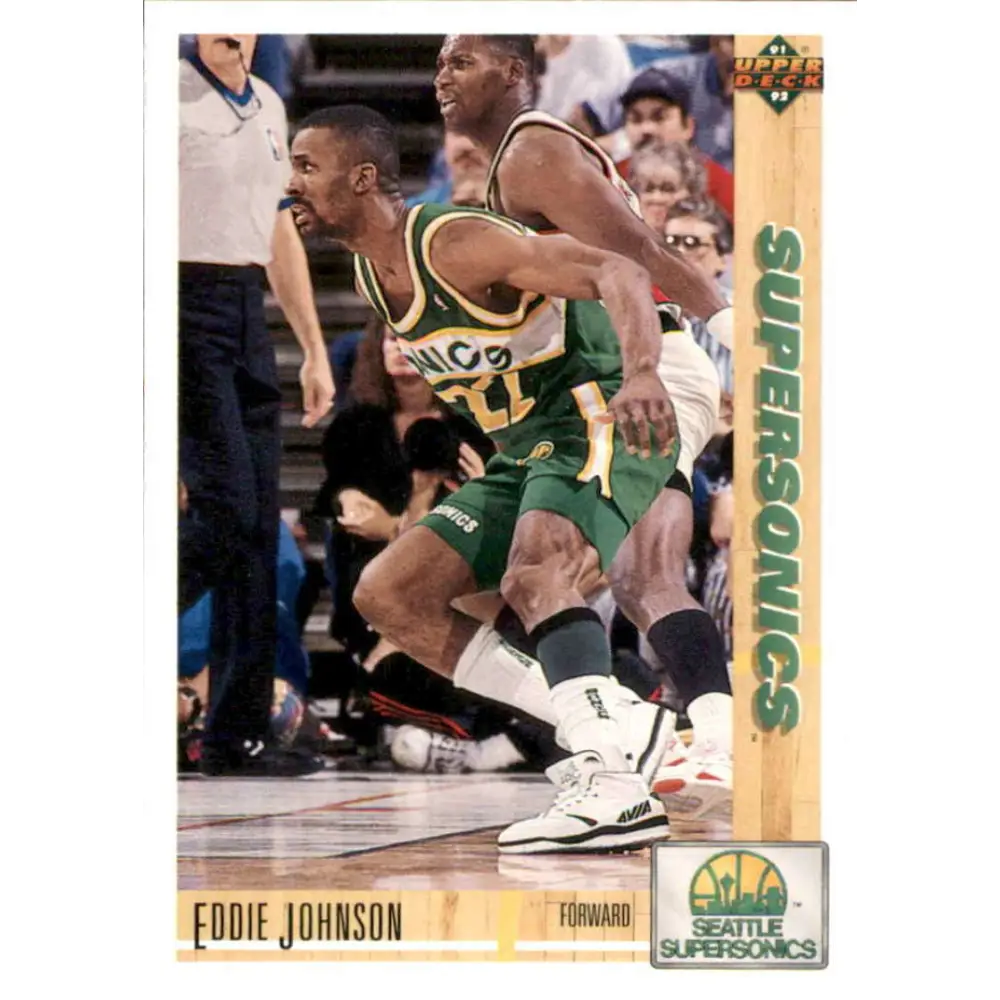 1991-92 Upper Deck #371 Eddie Johnson NM-MT Seattle SuperSonics Basketball Card Image 1