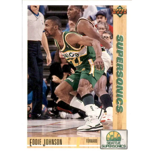 1991-92 Upper Deck #371 Eddie Johnson NM-MT Seattle SuperSonics Basketball Card Image 1