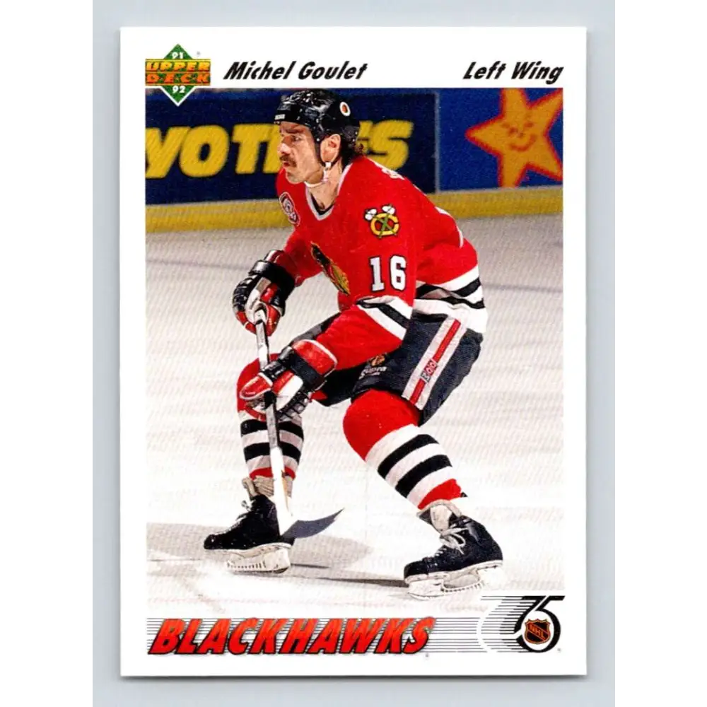 1991-92 Upper Deck #374 Michel Goulet NM-MT Chicago Blackhawks Hockey Card Image 1