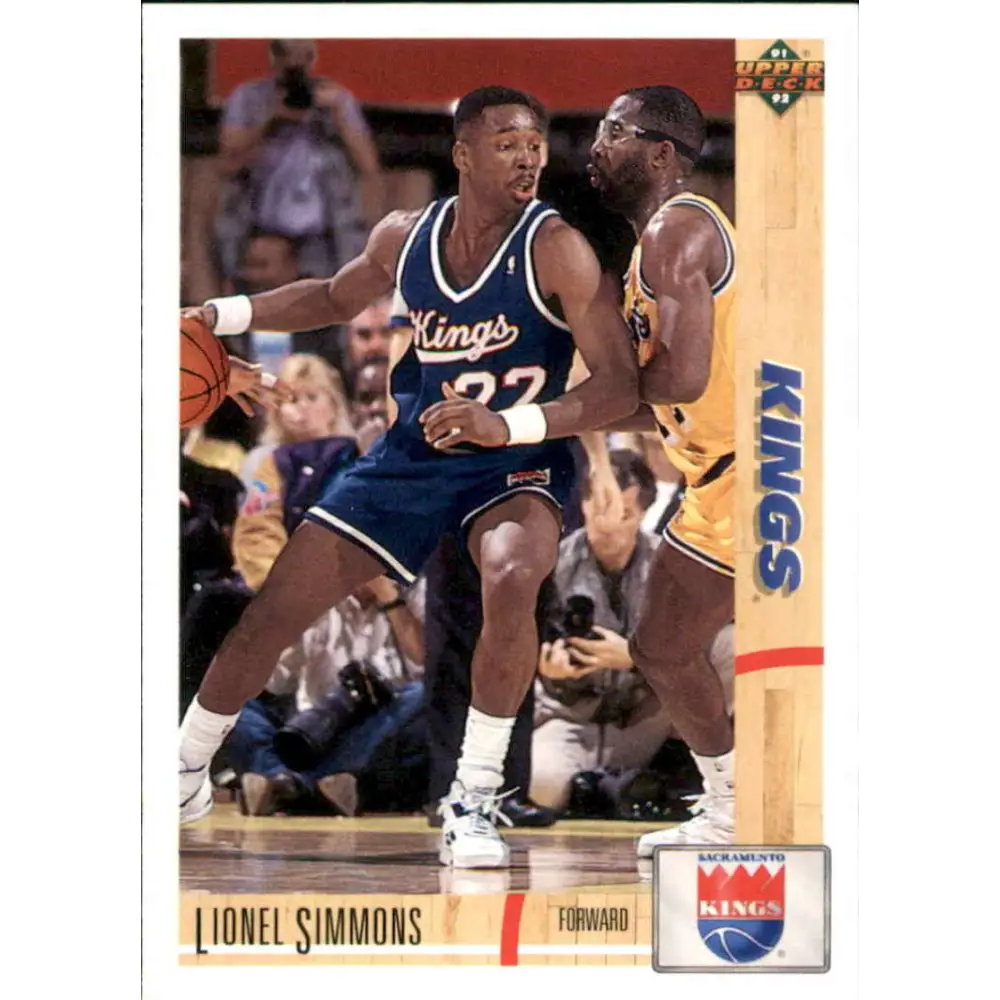 1991-92 Upper Deck #375 Lionel Simmons NM-MT Sacramento Kings Basketball Card Image 1