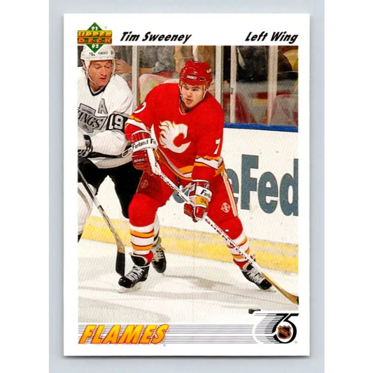 1991-92 Upper Deck #375 Tim Sweeney NM-MT Calgary Flames Hockey Card Image 1