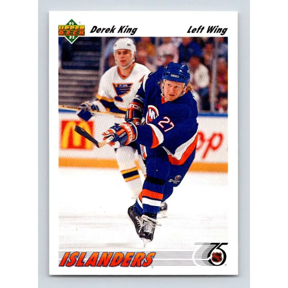 1991-92 Upper Deck #382 Derek King NM-MT New York Islanders Hockey Card Image 1