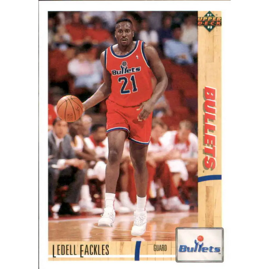 1991-92 Upper Deck #382 Ledell Eackles NM-MT Washington Bullets Basketball Card Image 1
