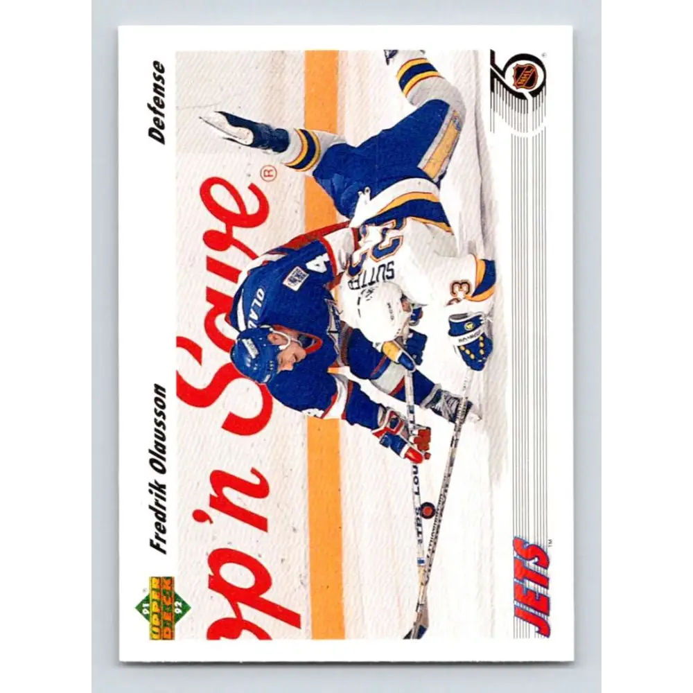 1991-92 Upper Deck #383 Fredrik Olausson NM-MT Winnipeg Jets Hockey Card Image 1