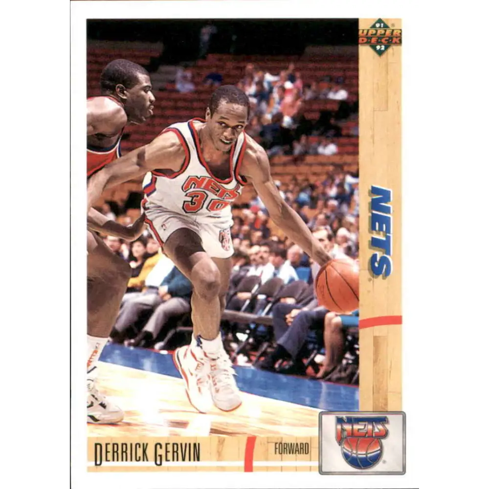 1991-92 Upper Deck #384 Derrick Gervin NM-MT New Jersey Nets Basketball Card Image 1