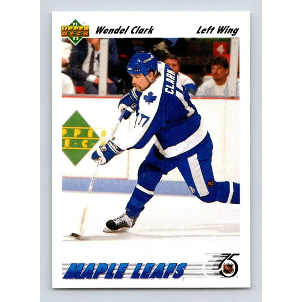 1991-92 Upper Deck #386 Wendel Clark NM-MT Toronto Maple Leafs Hockey Card Image 1