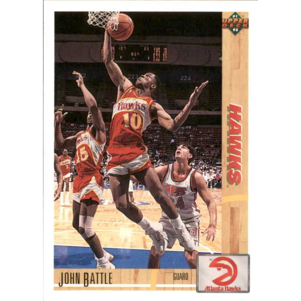 1991-92 Upper Deck #388 John Battle NM-MT Atlanta Hawks Basketball Card Image 1