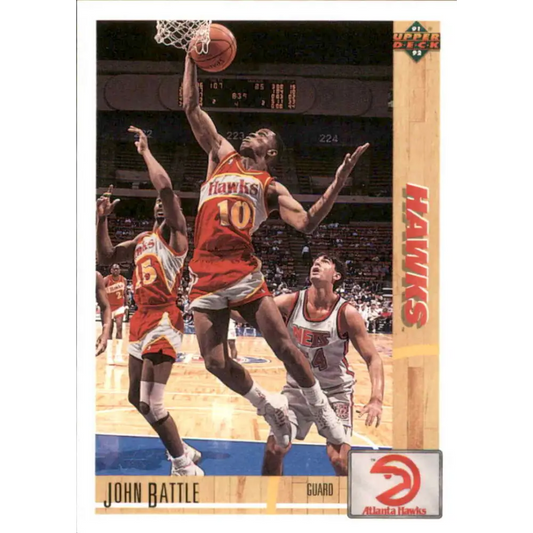 1991-92 Upper Deck #388 John Battle NM-MT Atlanta Hawks Basketball Card Image 1