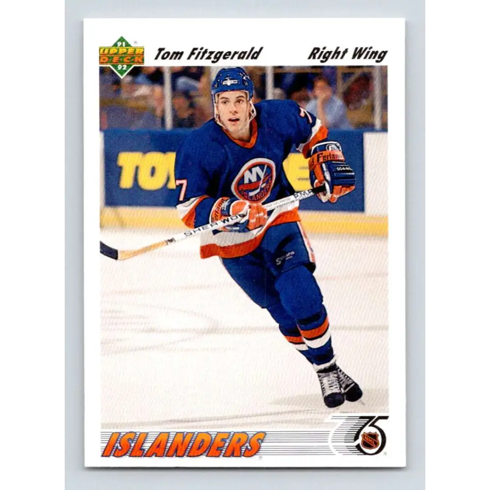 1991-92 Upper Deck #389 Tom Fitzgerald NM-MT New York Islanders Hockey Card Image 1