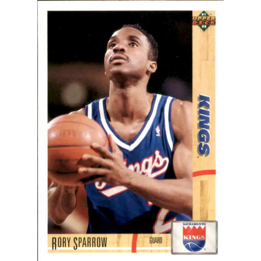 1991-92 Upper Deck #395 Rory Sparrow NM-MT Sacramento Kings Basketball Card Image 1