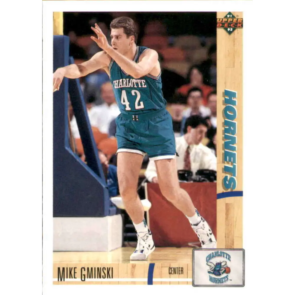 1991-92 Upper Deck #398 Mike Gminski NM-MT Charlotte Hornets Basketball Card Image 1