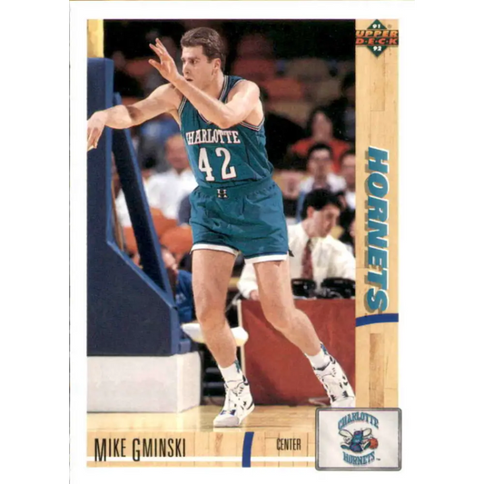 1991-92 Upper Deck #398 Mike Gminski NM-MT Charlotte Hornets Basketball Card Image 1