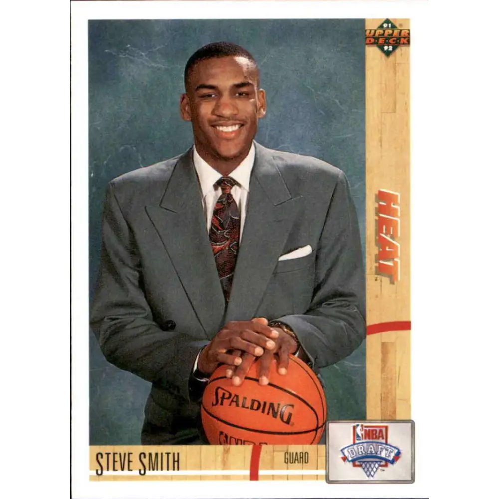 1991-92 Upper Deck #4 Steve Smith NM-MT RC Rookie Miami Heat Basketball Card Image 1