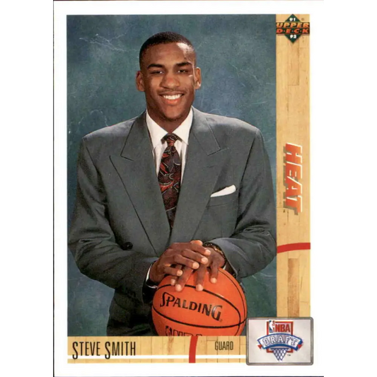 1991-92 Upper Deck #4 Steve Smith NM-MT RC Rookie Miami Heat Basketball Card Image 1