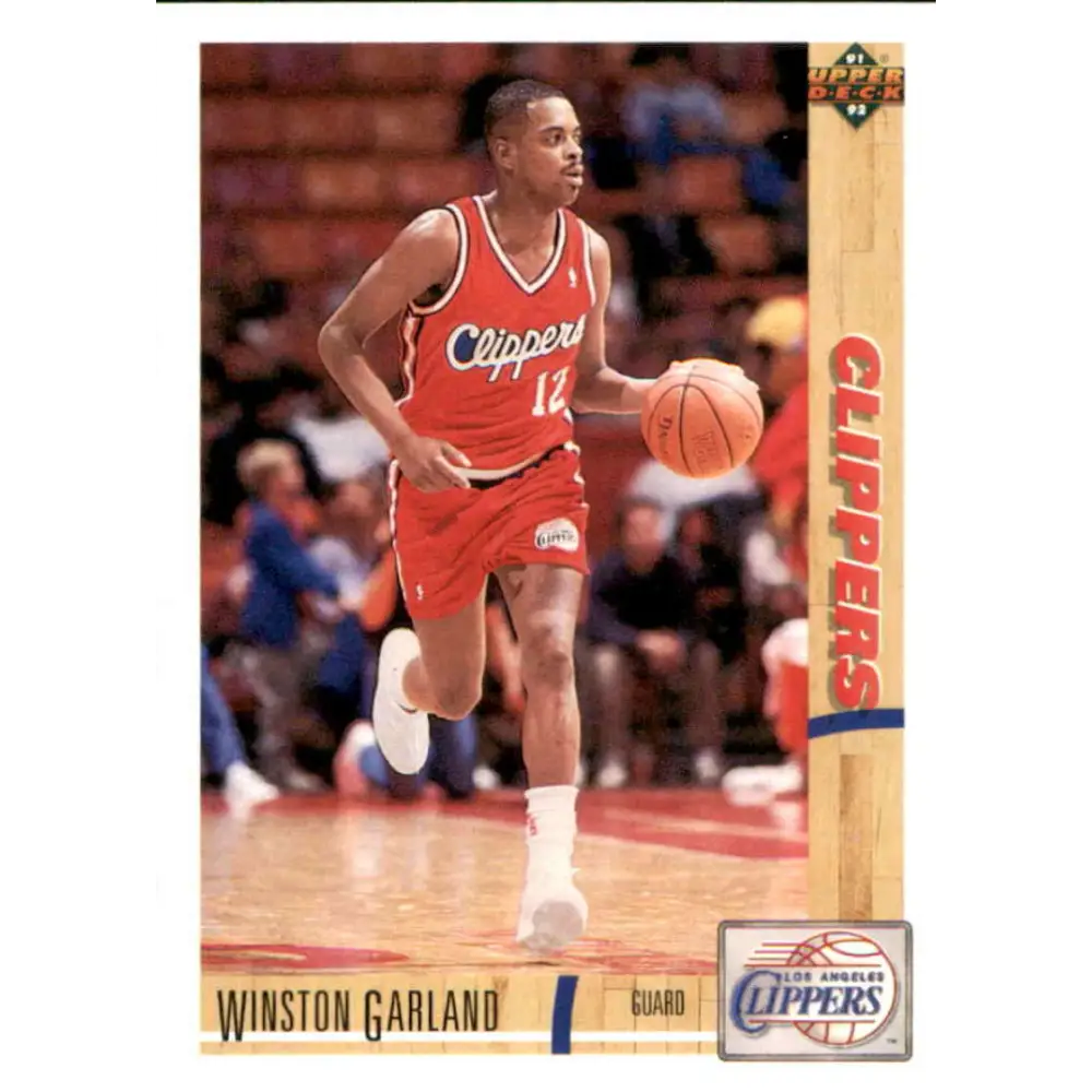 1991-92 Upper Deck #40 Winston Garland NM-MT Los Angeles Clippers Basketball Card Image 1