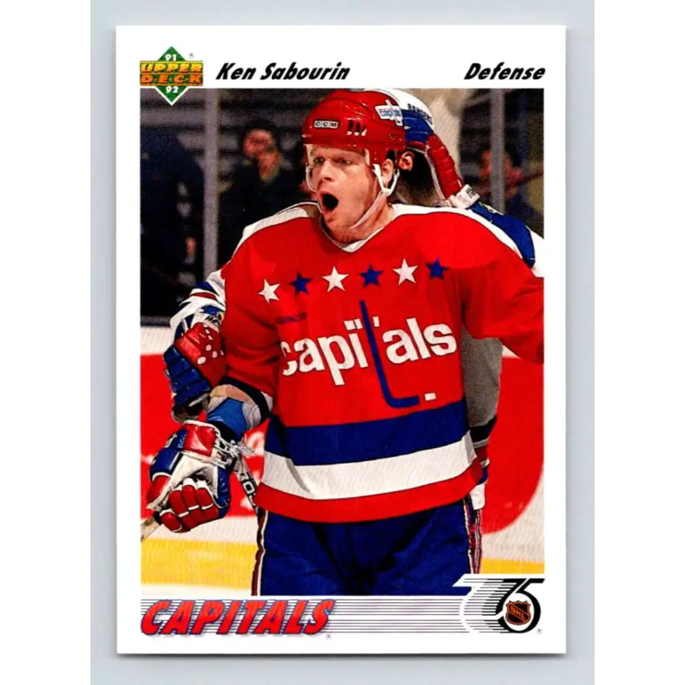 1991-92 Upper Deck #417 Ken Sabourin NM-MT Washington Capitals Hockey Card Image 1