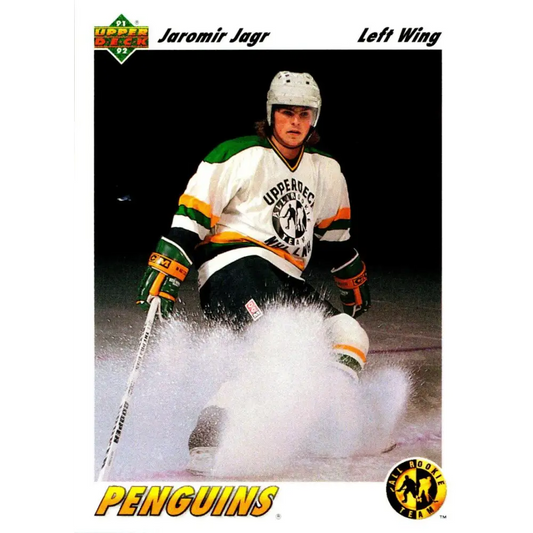 1991-92 Upper Deck #42 Jaromir Jagr ART NM-MT Pittsburgh Penguins Hockey Card Image 1